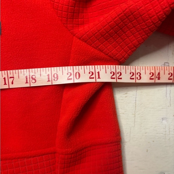 Lands’ End Women's Grid Fleece Full Zip Jacket Size Large (14-16) Orange - Picture 3 of 7